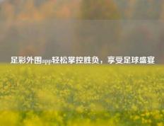 足彩外围app轻松掌控胜负，享受足球盛宴