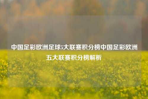 中国足彩欧洲足球5大联赛积分榜中国足彩欧洲五大联赛积分榜解析