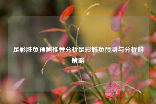 足彩胜负预测推荐分析足彩胜负预测与分析的策略