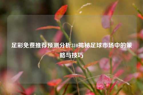 足彩免费推荐预测分析310揭秘足球市场中的策略与技巧