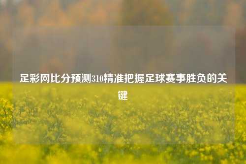 足彩网比分预测310精准把握足球赛事胜负的关键