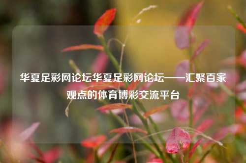华夏足彩网论坛华夏足彩网论坛——汇聚百家观点的体育博彩交流平台