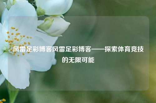风雷足彩博客风雷足彩博客——探索体育竞技的无限可能