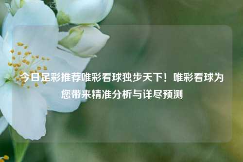 今日足彩推荐唯彩看球独步天下！唯彩看球为您带来精准分析与详尽预测