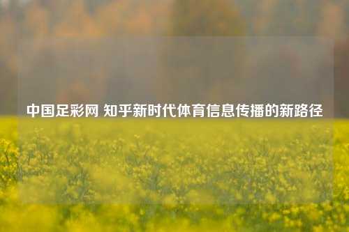 中国足彩网 知乎新时代体育信息传播的新路径